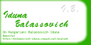 iduna balassovich business card